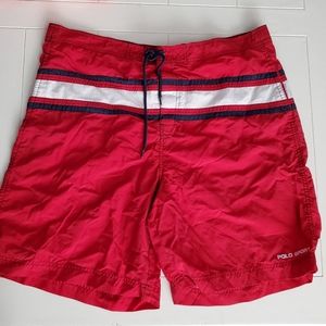 Vintage Polo Sport Ralph Lauren Swim Trunks Red Sp